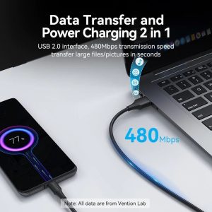 VENTION USB-A Male to type C Male charging Cable - 1M cable length - CTHBF - Image 4