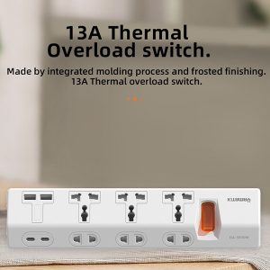 Yamatik PRIMA-104U power strip { 6-Sockets, 2-USB and 2-Type-C } - Image 2