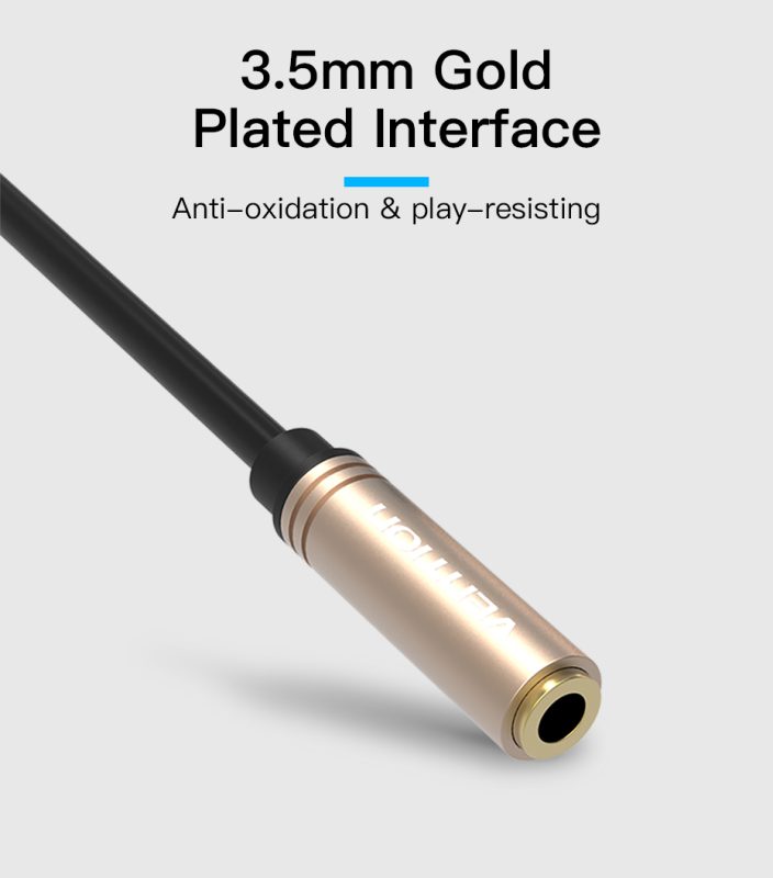 VENTION 3.5mm Female to 3.5mm Female Audio extension Cable - 0.3M cable length - BFABY 