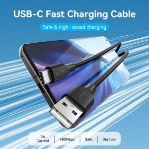 VENTION USB-A Male to C Male charging Cable - 0.25M cable length - CTHBC - Image 2