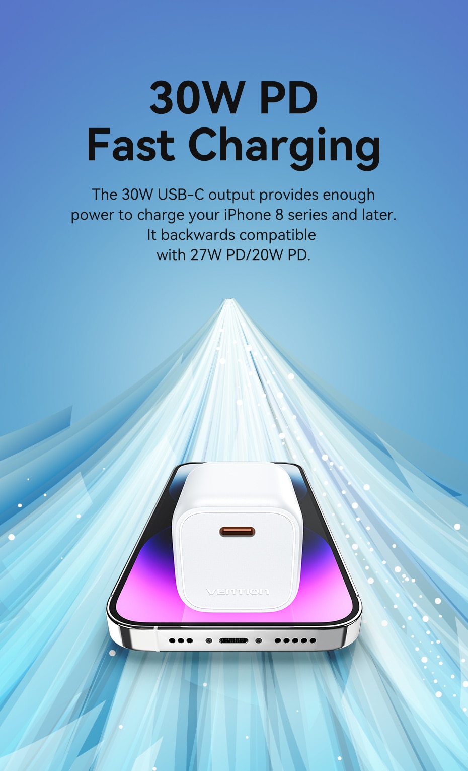 Vention GeN Fast Charger Type-C 30W Wall Charger