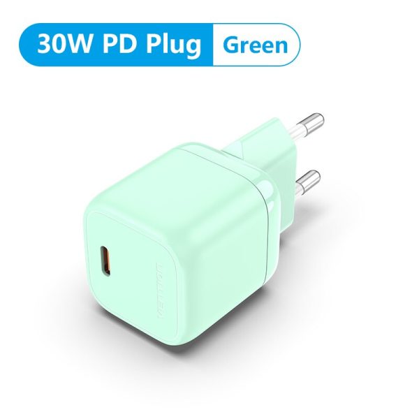 Vention GaN Fast Charger Type-C 30W Wall Charger - Green [ FAKG0-EU ]
