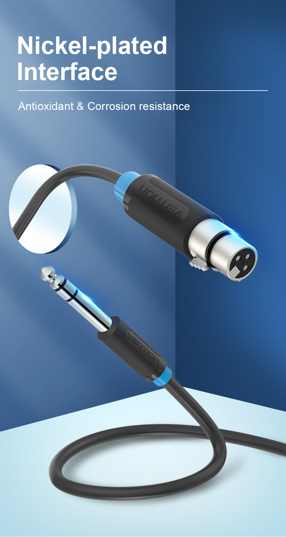 Vention 6.5mm TRS Male to XLR Female Audio Cable 3m Black [ BBEBI ]