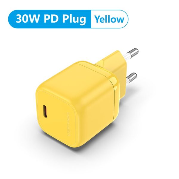Vention GaN Fast Charger Type-C 30W Wall Charger - Yellow [ FAKY0-EU ]