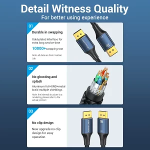 Vention Braided DP  Cable 8k - HCELI