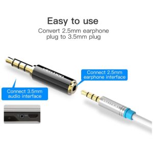 Vention 3.5mm Male to 2.5mm Female Audio Adapter - BFBB0 - Image 2