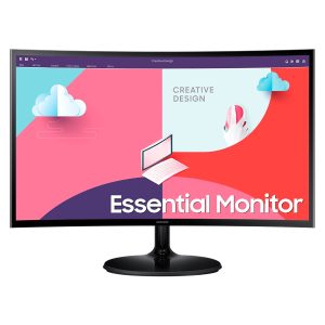 SAMSUNG Essential S3 S36C Curved Monitor { 24” Screen Size / FHD resolution / VA Panel Type / 75Hz } LS24C360EAMXZN