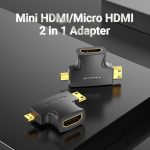 Vention Mini HDMI Male + Micro HDMI Male to HDMI Female Adapter - AGFB0