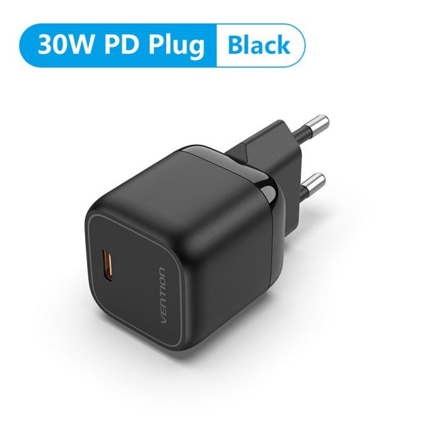 Vention GaN Fast Charger Type-C 30W Wall Charger - Black [ FAKB0-EU ]