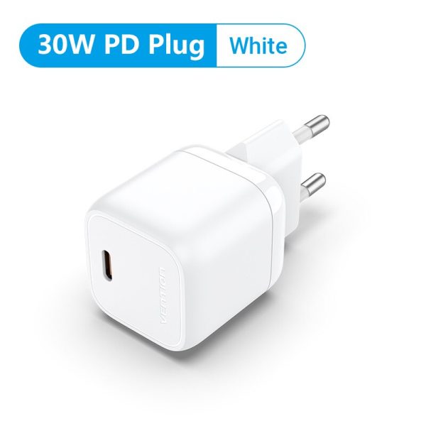 Vention GaN Fast Charger Type-C 30W Wall Charger - White [ FAKW0-EU ]