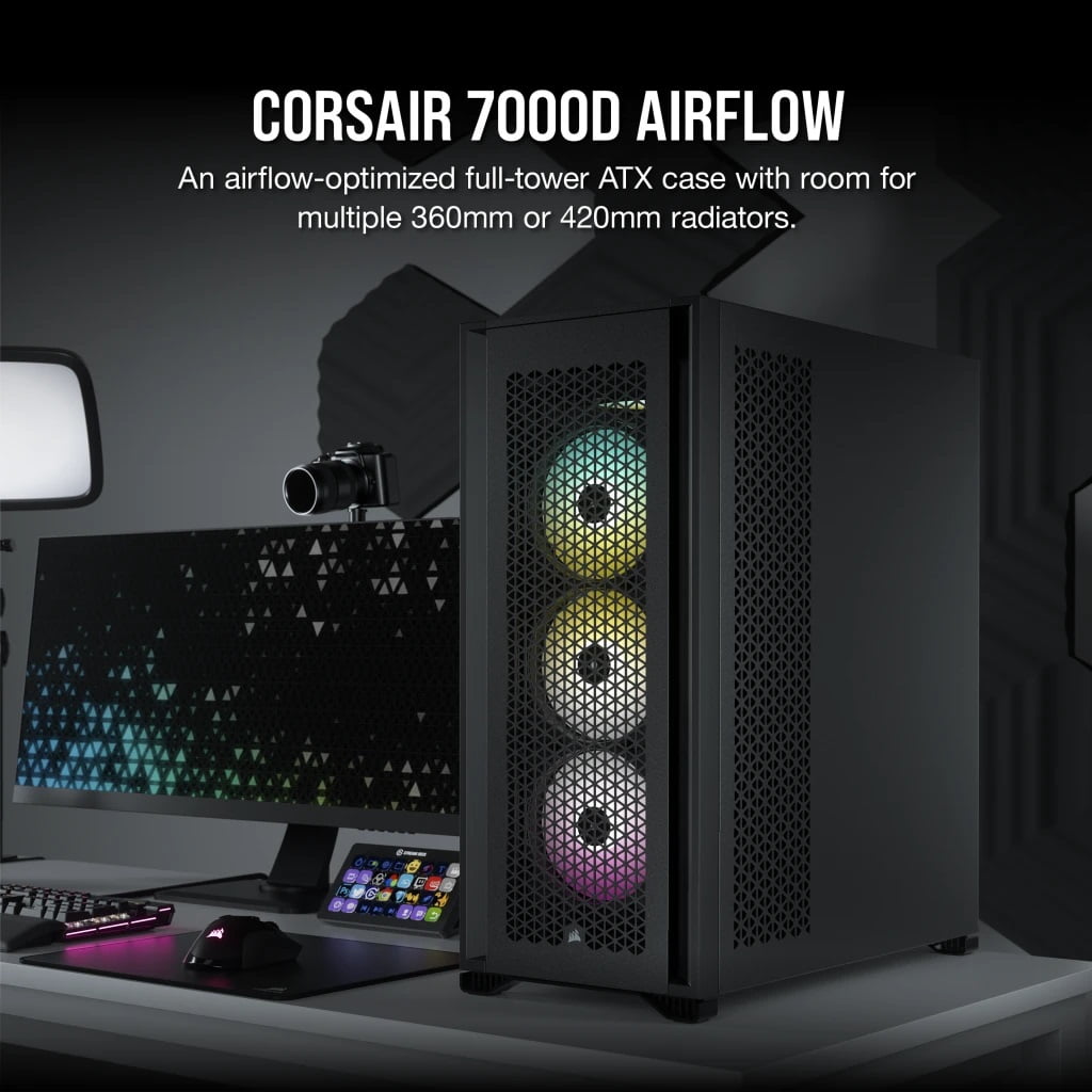 Corsair 7000D AIRFLOW Full-Tower ATX PC Case - Black color - CC-9011218-WW