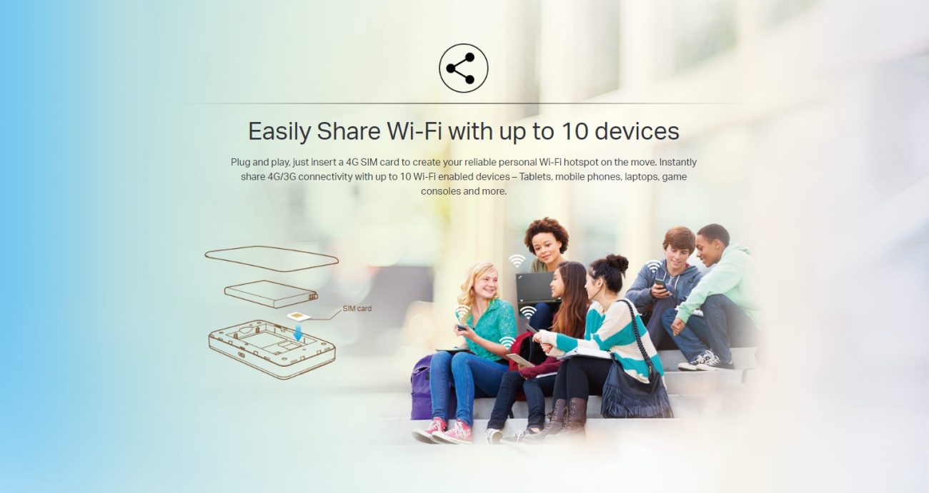 TP link M7350 portable 4G LTE MIFI - up to 8 hours - plug and play