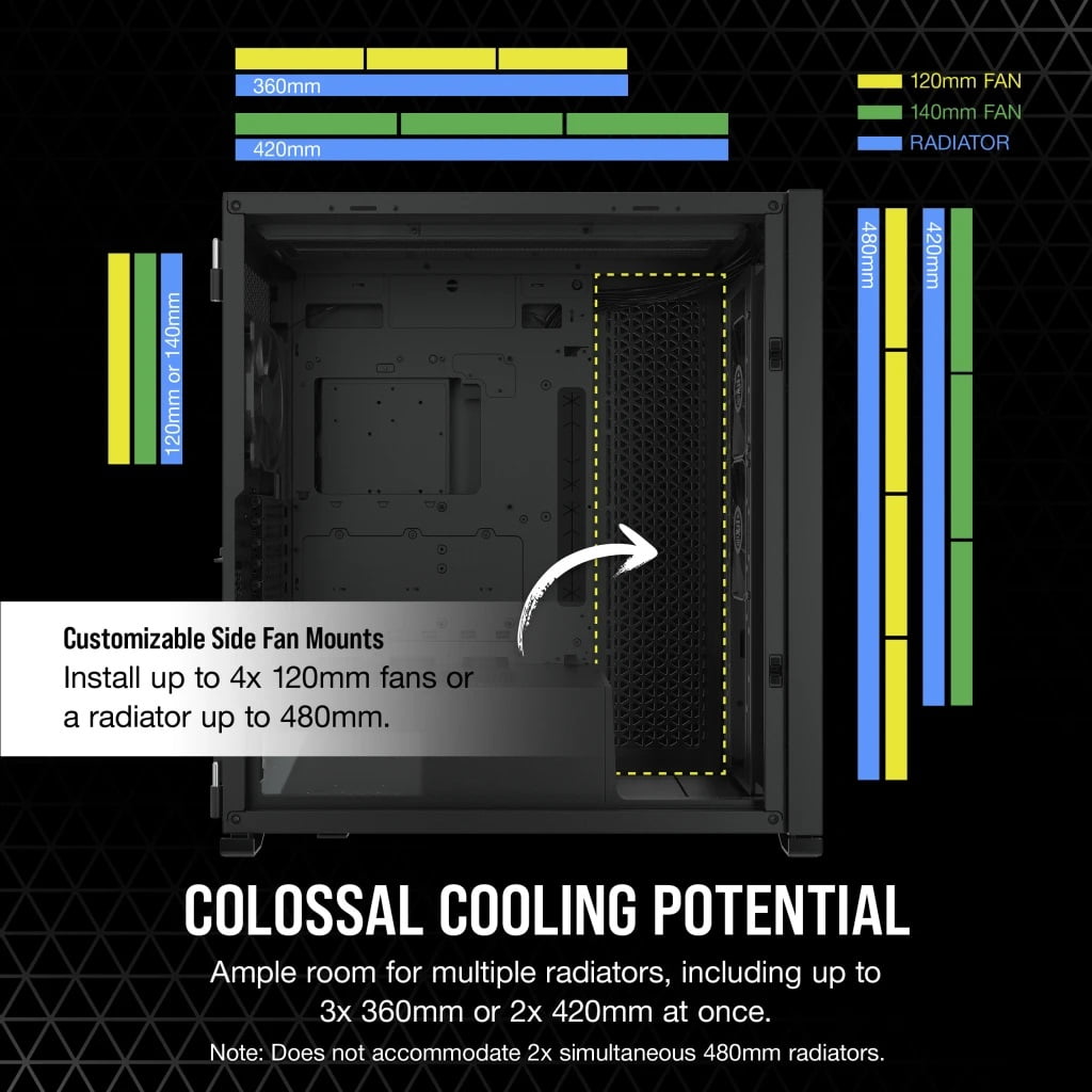 Corsair 7000D AIRFLOW Full-Tower ATX PC Case - Black color - CC-9011218-WW