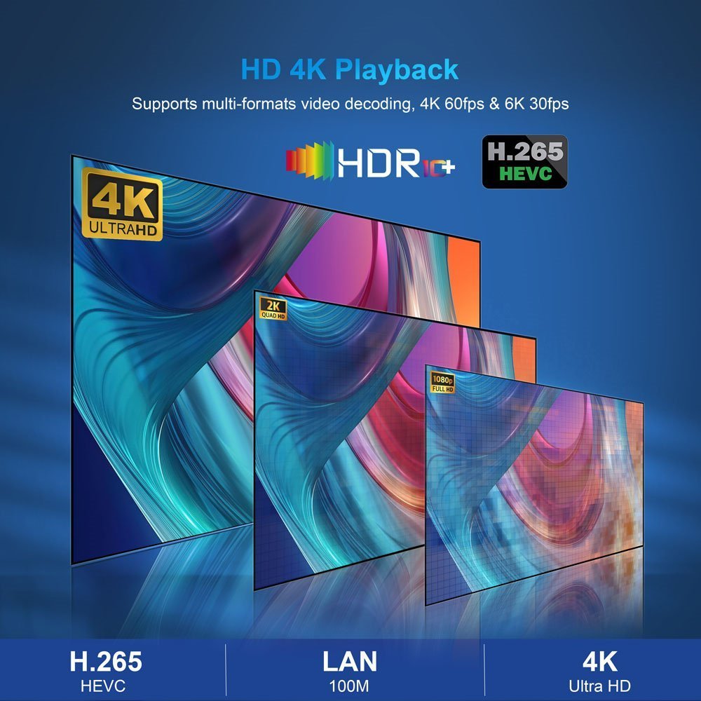 X98 H Android TV box - 4GB RAM - 32GB storage - WIFI 6 - supports 4K 
