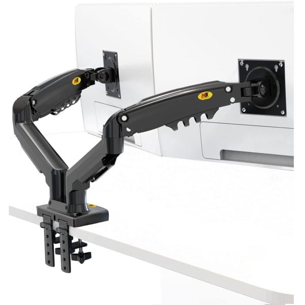 NB North Bayou F160 Dual Monitor Arm with Gas Spring for 17-27” Monitors
