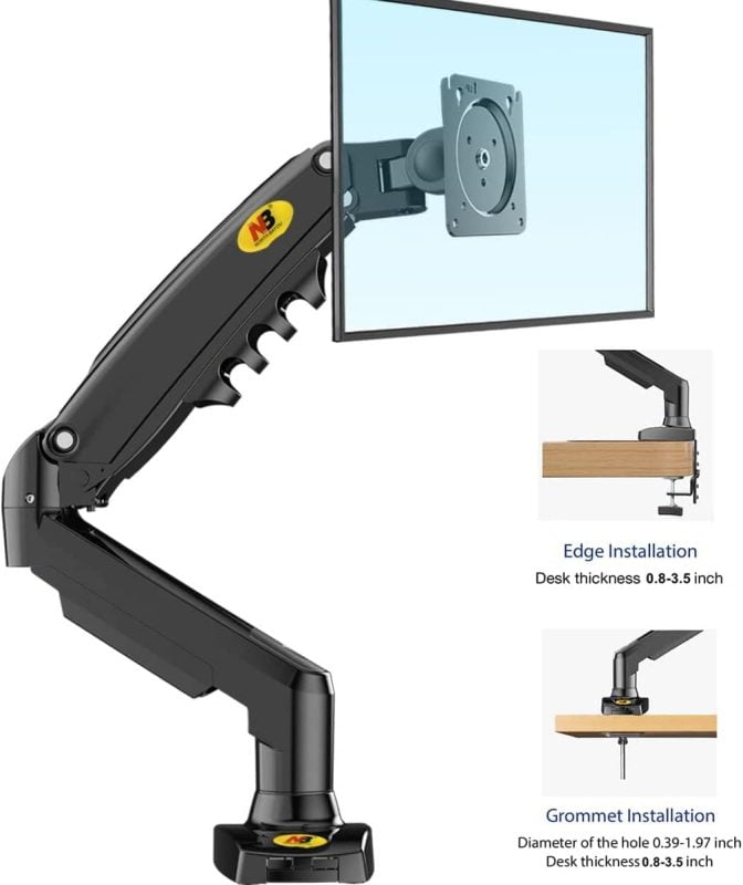 NB North Bayou F80 Monitor Arm with Gas Spring for 17-30”Monitors - Image 8