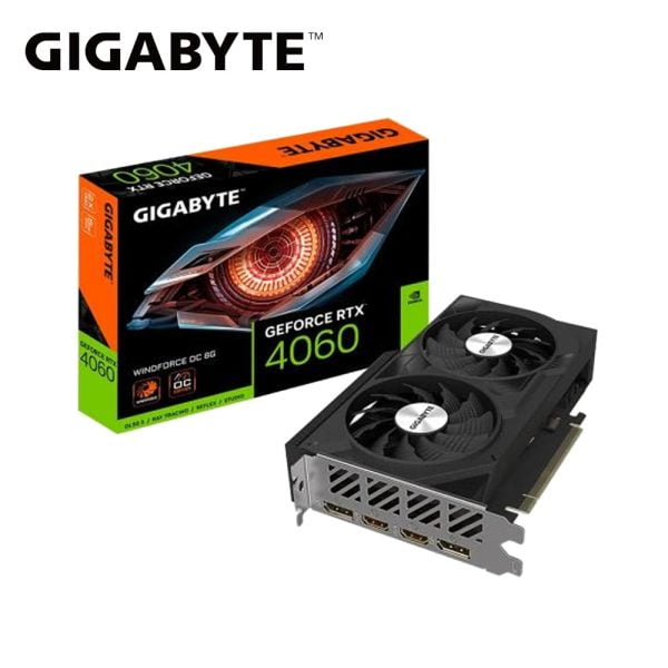 Gigabyte GeForce RTX 4060 WINDFORCE OC { 8GB GDDR6 - 3072 CUDA Cores } (GV-N4060WF2OC-8GD)