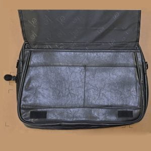 Omayge leather briefcase for 15.6 inch laptop - black color - Image 4