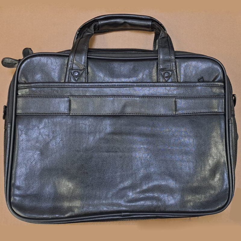 Omayge leather briefcase for 15.6 inch laptop - black color