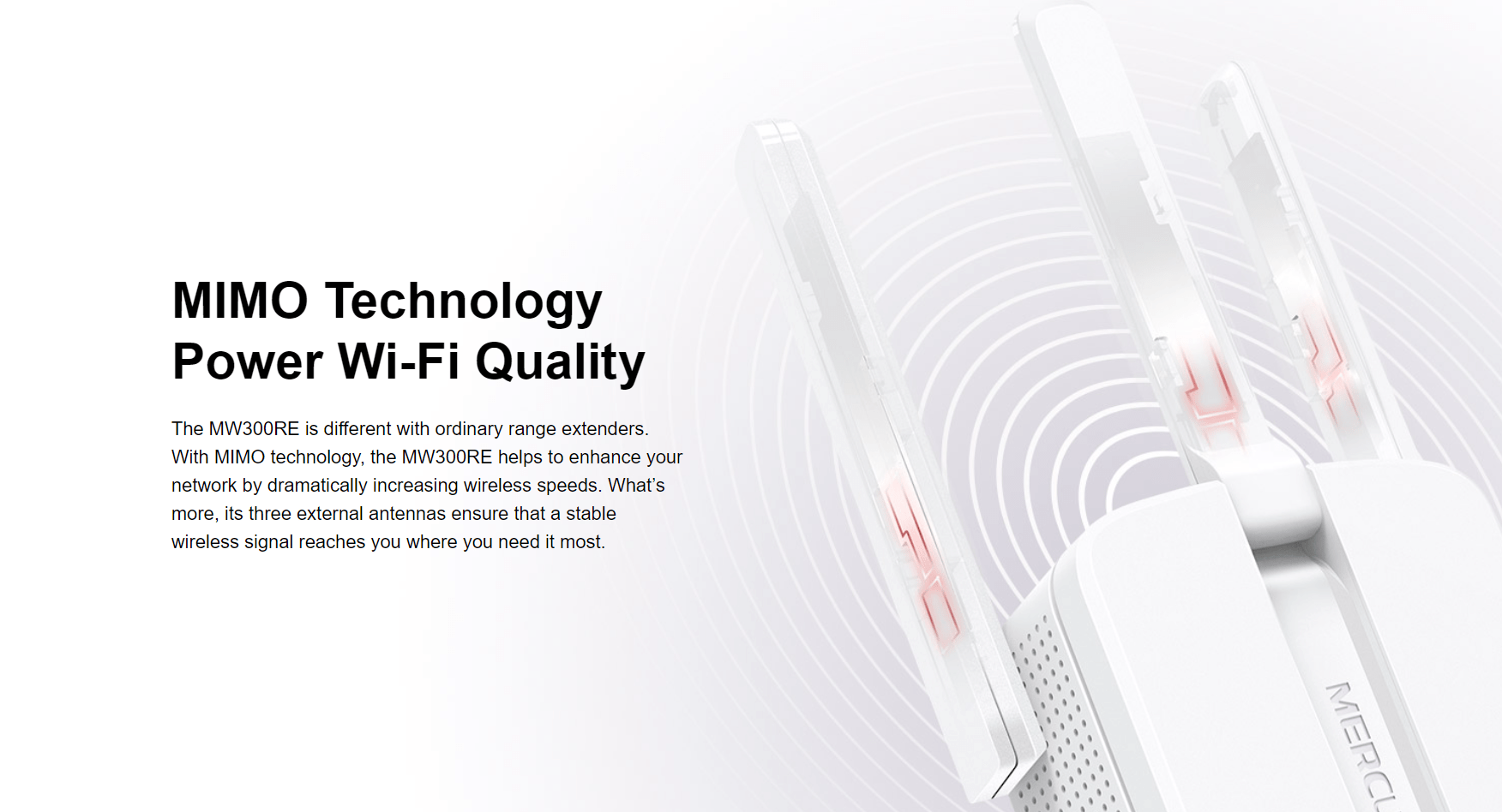 MERCUSYS 300 Mbps Wi-Fi Range Extender - MW300RE 
