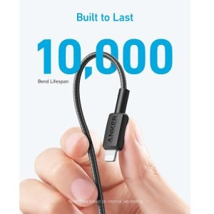 Anker 322 USB-C To Lightning Braided Cable 0.9m Black A81B5H11 - Image 3