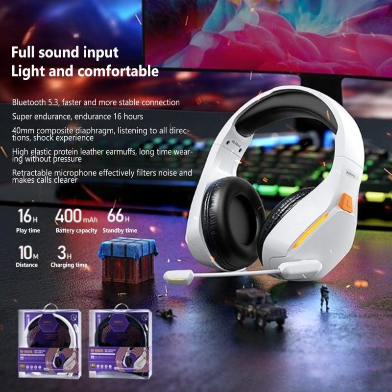 REMAX Rb-680hb kinyin series wireless gaming headphone - up to 16H playtime - V5.3 Bluetooth Version