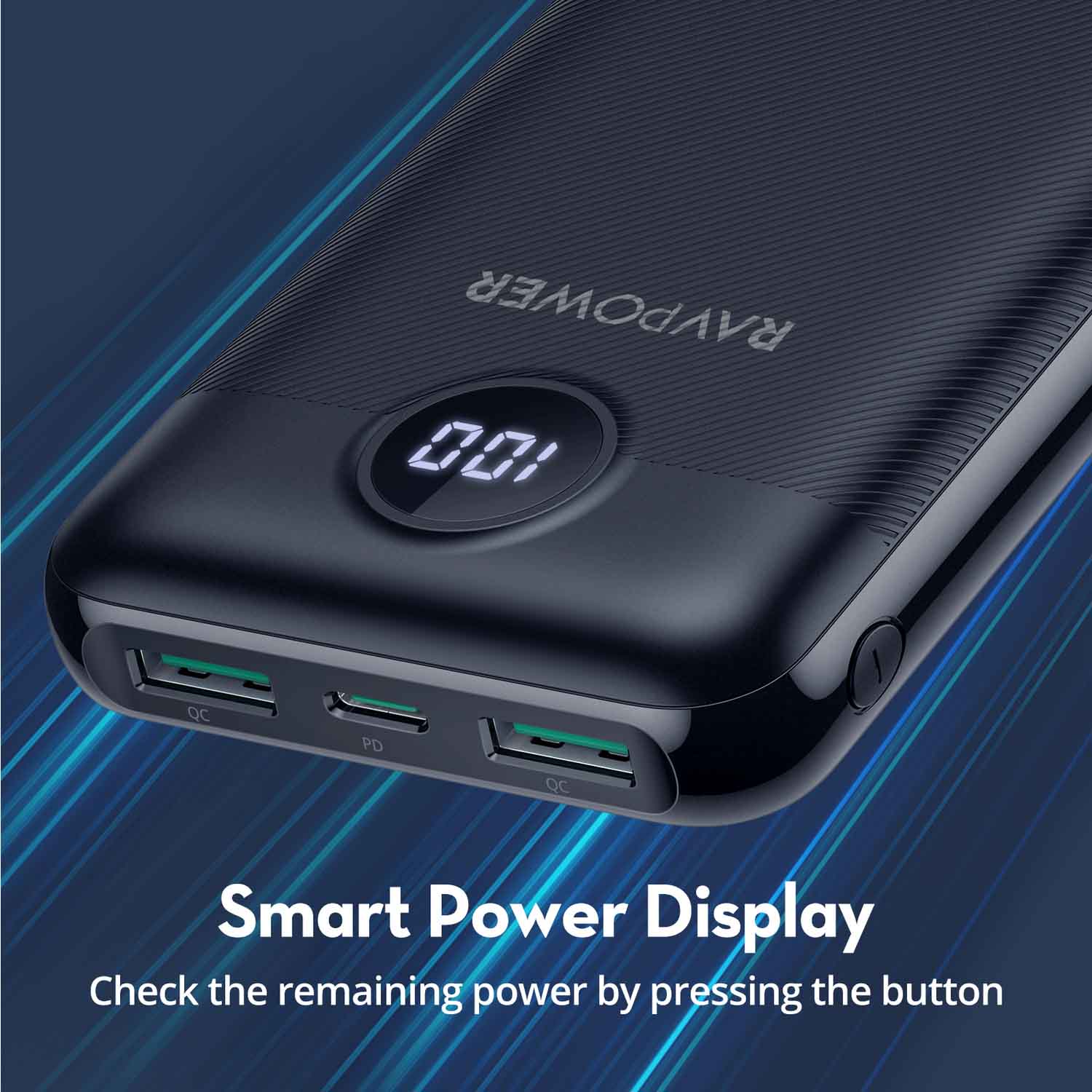 RAVPower 20000mAh (20W / PD USB-C / 2-Port USB-A) Power Bank [ RP-PB1205 ]
