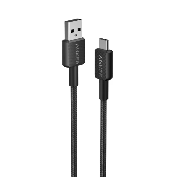 Anker 322 USB-A to USB-C Cable 6ft 1.8m ( Braided) Black A81H6H11 ( US Model – No Warranty )