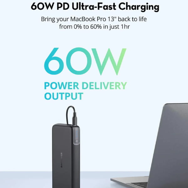 RAVPower 20000mAh PD Pioneer Power Bank - 60W - RP-PB201