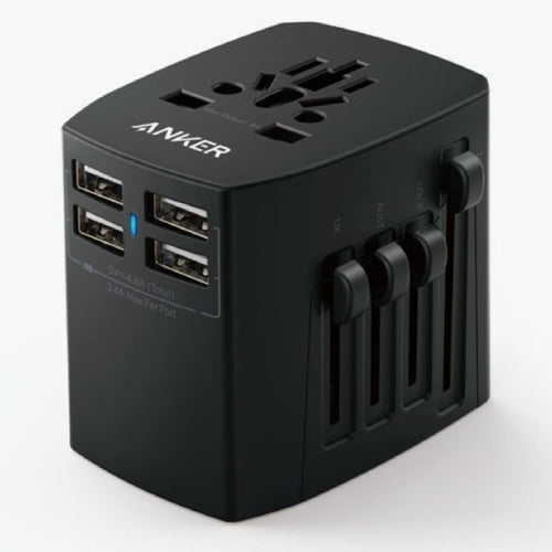 anker universal travel adapter with 4 usb ports