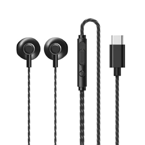 REMAX RM-711a wired earphone - type-c - black color 
