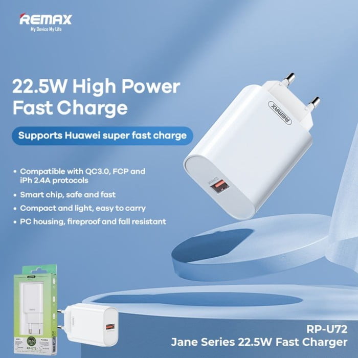 REMAX RP-U72 Charger 22.5W USB-A Port