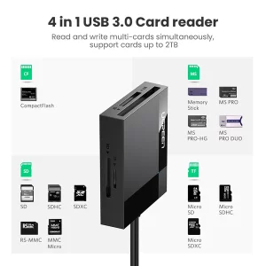 Ugreen 4-in-1 USB 3.0 SD/TF/CF/MS Card Reader - 30333 - Image 3
