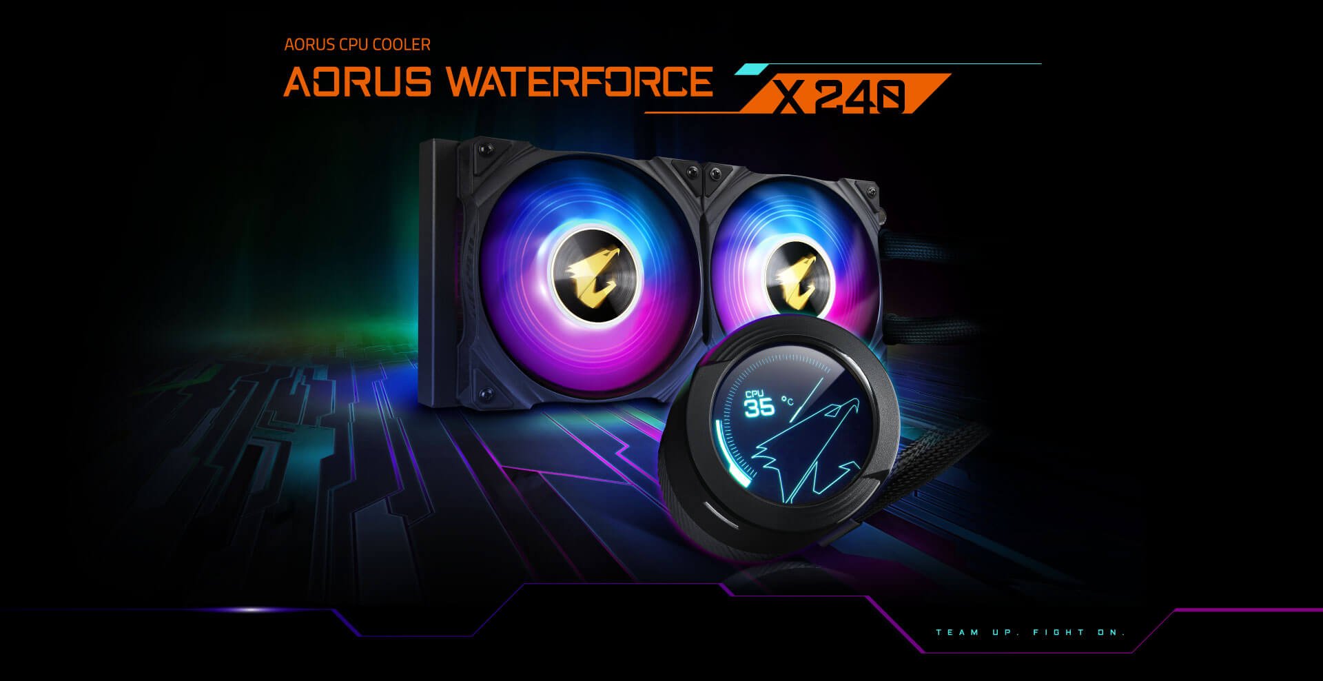 Gigabyte Aorus Waterforce X 240 ( with LCD Display AIO Liquid Cooler ) [ AORUS WATERFORCE X 240 ]