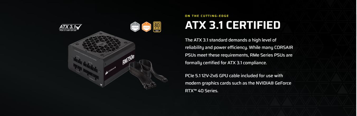 CORSAIR RM750e ATX Power Supply - 750W gold - CP-9020262-UK