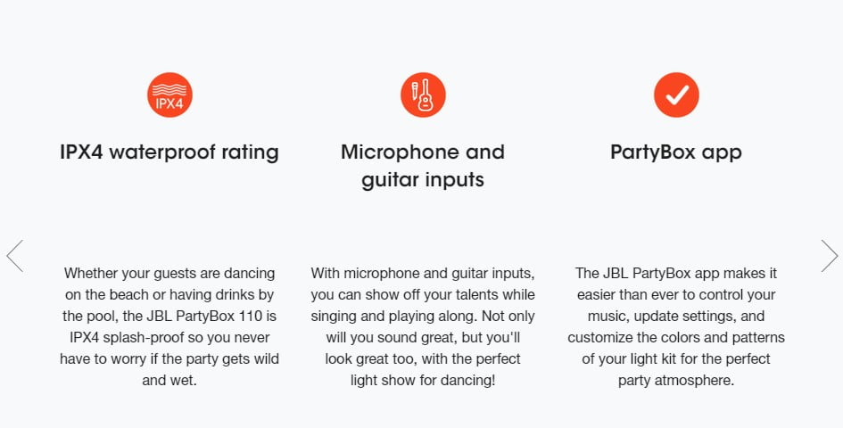 JBL Partybox 110 big portable Bluetooth speaker { up to 12 hours play time / 160 Output power } JBLPARTYBOX110AM