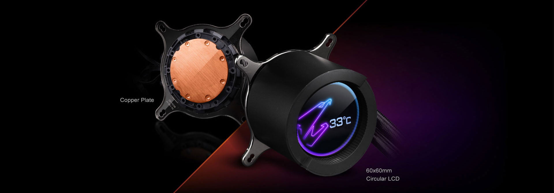 Gigabyte AORUS LIQUID COOLER 280 (All-in-one Liquid Cooler with Circular LCD Display / RGB Fusion 2.0 / Dual 140mm ARGB Fans) [AORUS LIQUID COOLER 280 ]