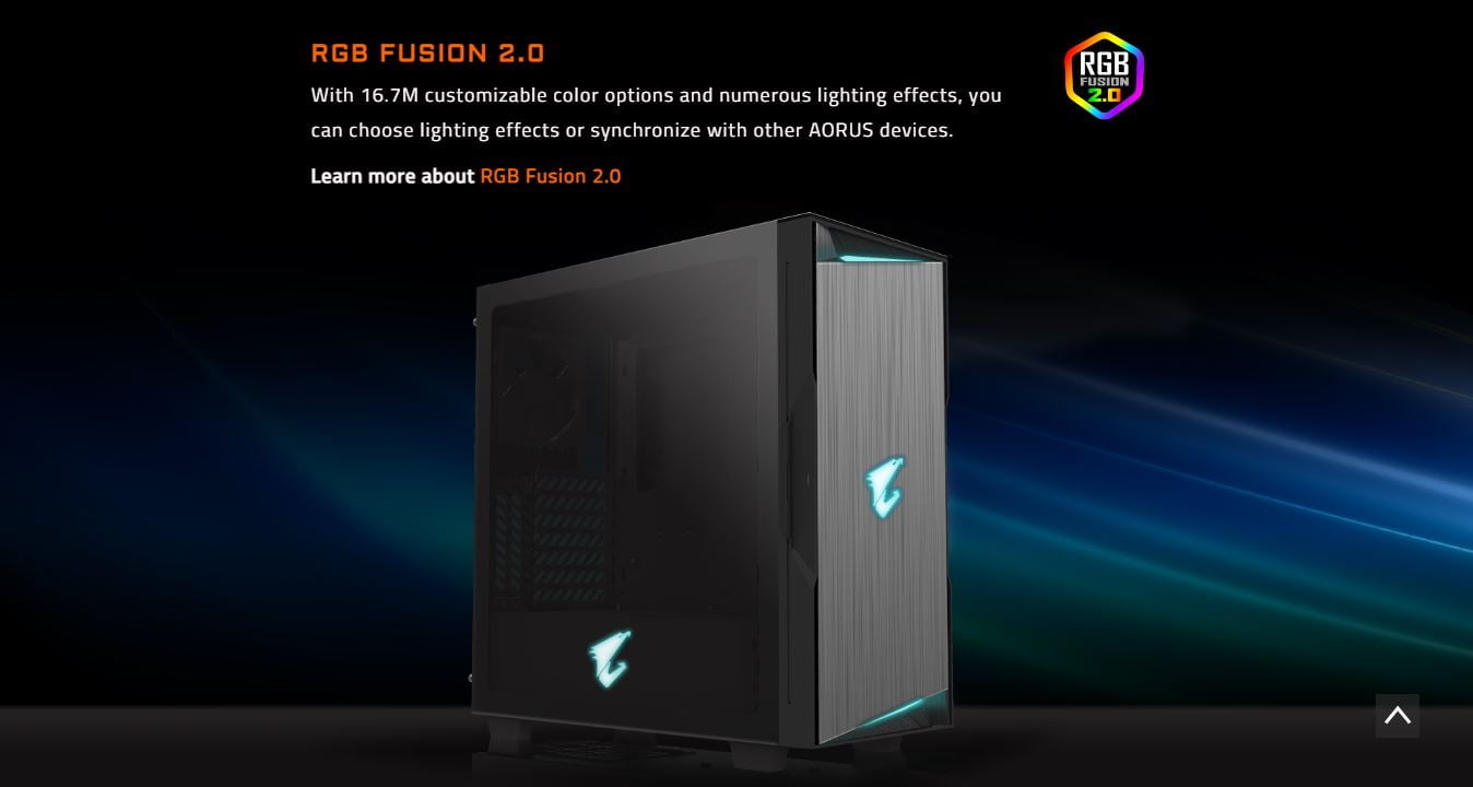 GIGABYTE AORUS C300 GLASS Mid-Tower Case - Black color - AC300G-ATX