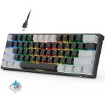 AULA RGB 60 Percent Gaming Wired Mechanical Keyboard with Blue Switches -Grey & Black - F3261