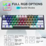 AULA RGB 60 Percent Gaming Wired Mechanical Keyboard with Blue Switches -Grey & Black - F3261 - Image 4
