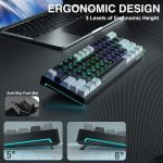AULA RGB 60 Percent Gaming Wired Mechanical Keyboard with Blue Switches -Grey & Black - F3261 - Image 7