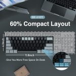 AULA RGB 60 Percent Gaming Wired Mechanical Keyboard with Blue Switches -Grey & Black - F3261 - Image 5