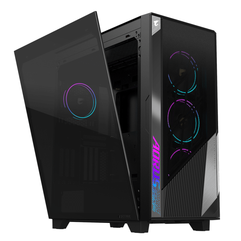 GIGABYTE AORUS C500 GLASS Mid-Tower Case - Black color - AC500G-ATX