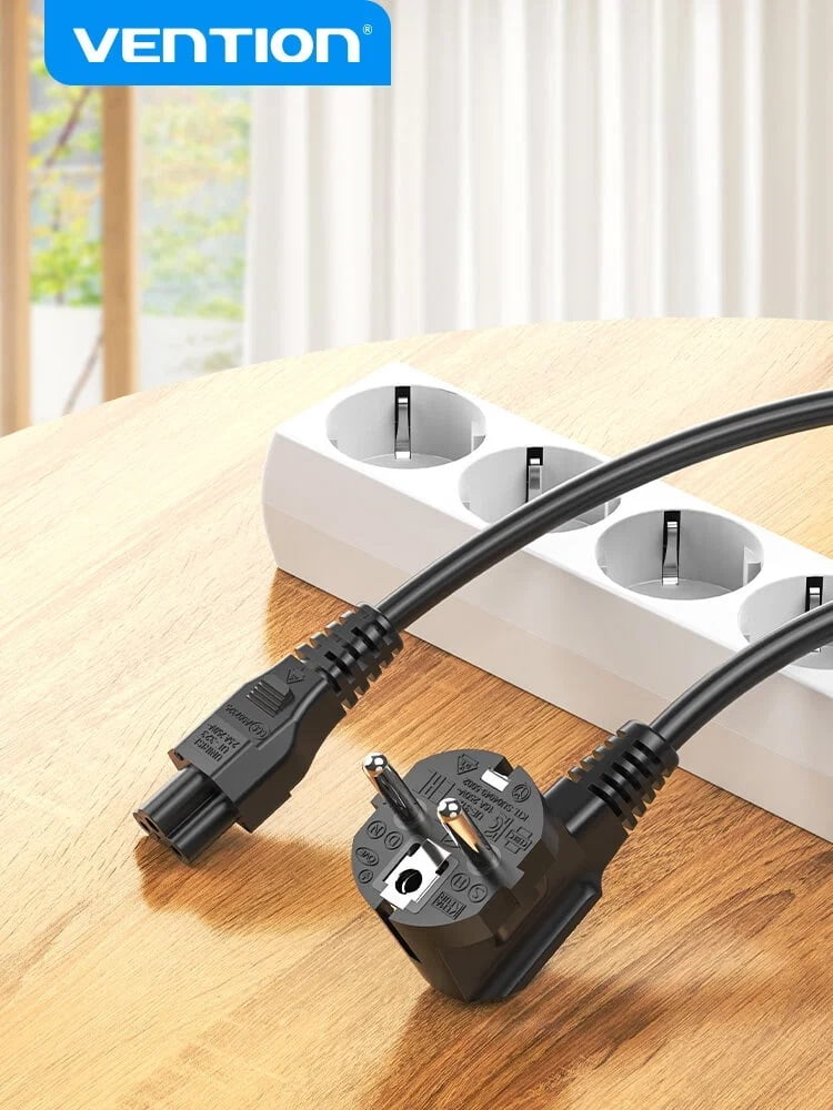 Vention 3-Prong power cord 1.8M C5 connector EU plug ( laptop power cable) - ZCKBAC