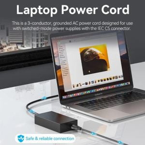 Vention 3-Prong power cord 1.8M C5 connector EU plug ( laptop power cable) - ZCKBAC - Image 5