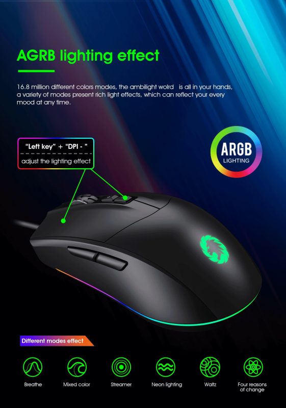 GAMEMAX gaming mouse - up to 6400 DPI sensor - MG3