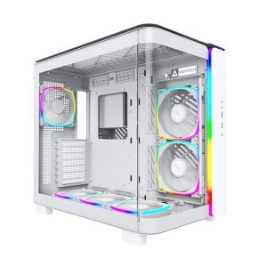 Montech dual chamber Mid-Tower gaming Case - white color - KING 95 PRO white