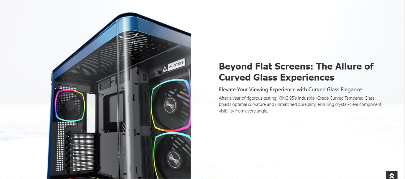 Montech dual chamber Mid-Tower gaming Case - blue color - KING 95 PRO blue