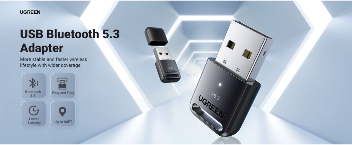 Ugreen V5.3 USB Bluetooth Adapter for PC and Laptop - 90225 