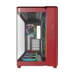 Montech dual chamber Mid-Tower gaming Case - red color - KING 95 PRO RED - Image 2